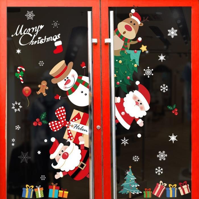 Vinnatsu Stiker Dinding Natal Stiker Bertema Natal/Stiker Jendela Natal/Stiker Kaca Dekorasi