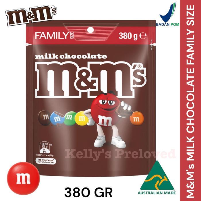 M&M'S FAMILY SIZE 380 GR M&M MILK CHOCOLATE CANDIES COKLAT MNM AUSTRALIA