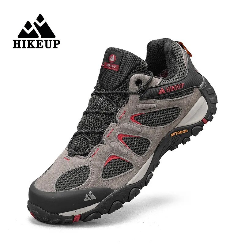 HIKEUP Men Shoes Breathable Splashproof Outdoor Hiking Shoes Mountain Climbing Sport Men Hunting