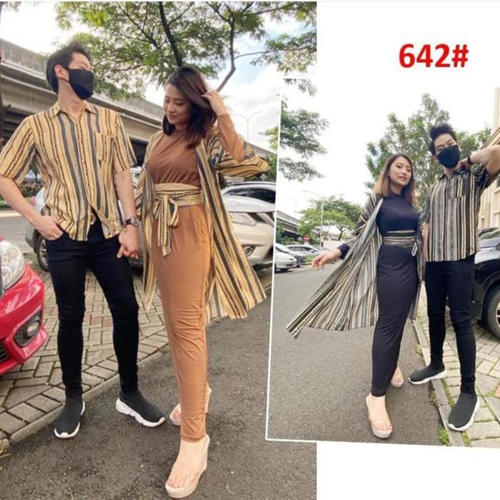 93fd- [Vm] 642 - Baju Couple / Gamis + Kemeja / Gamis Scuba / Kemeja Katun