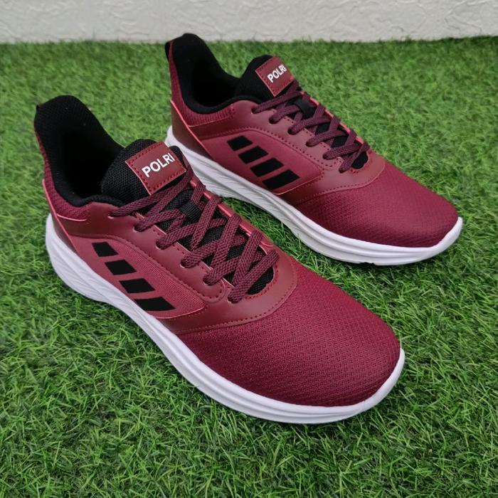 TERMURAH Sepatu Ket Olahraga Maroon Jatah Polri 2023 / Sepatu Olahraga Polri