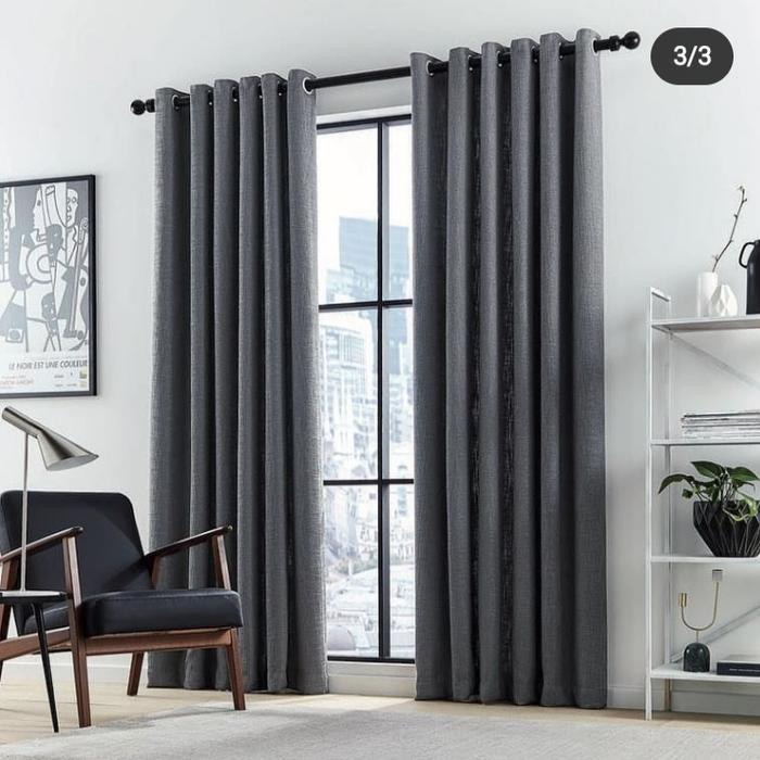 5jee- Gorden Blackout Minimalis/Gorden Polos Moca Hitam Pink Gold Abu Kain Hordeng