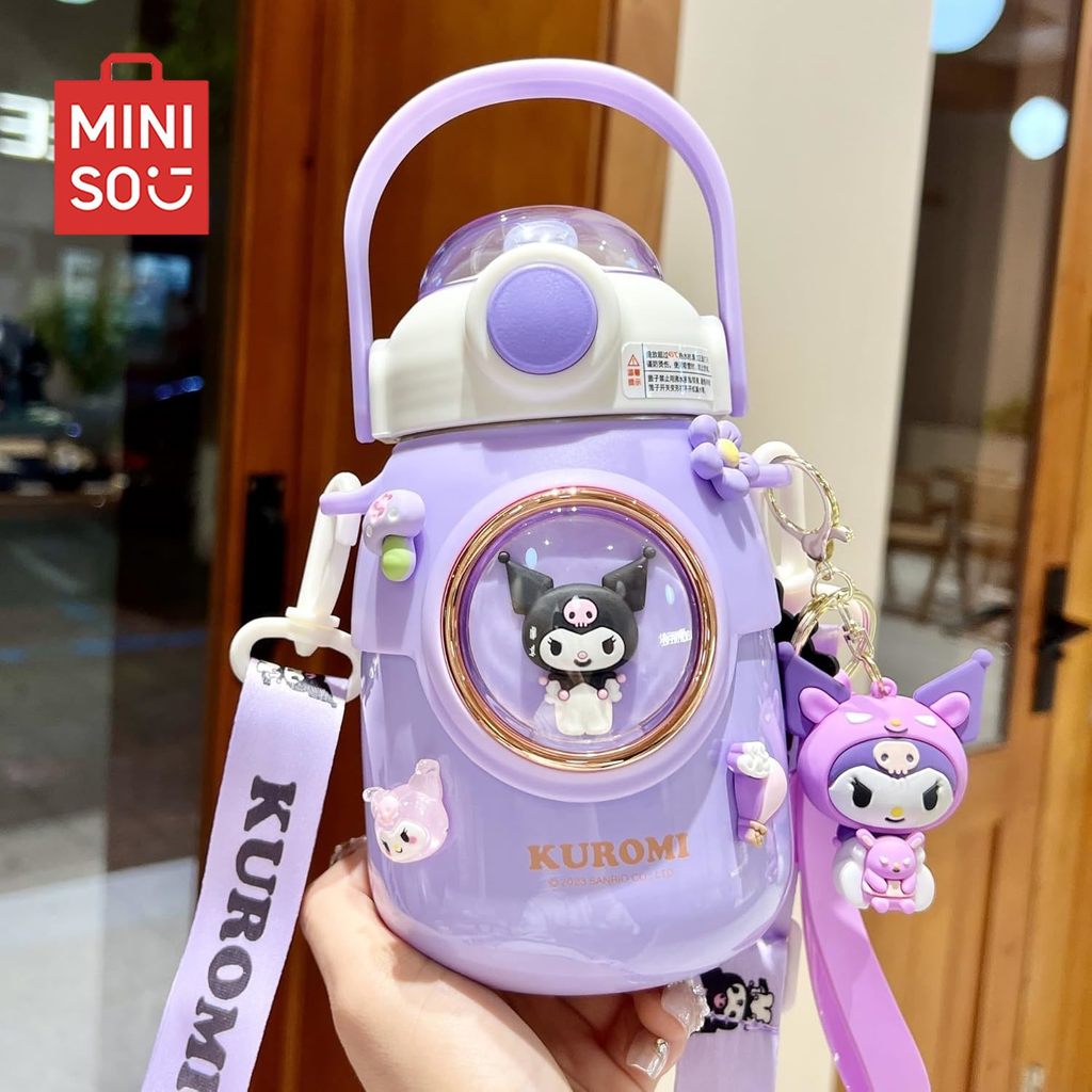 MINISO Cute Sanrio 700ml Thermos Mug Kawaii Kuromi Cinnamoroll My Melody Vacuum Insulated Bottle for