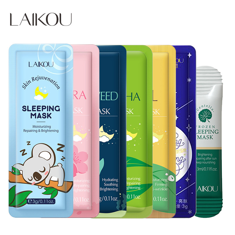 Laikou 7Pcs Moisturizing Facial Mask Hydrating Sleeping Face Sheet Masks Repairing & Nourishing