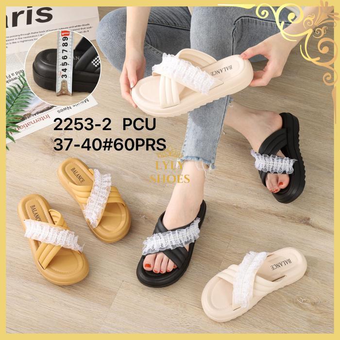 Sandal Selop Wanita Balance Karet Tali Silang 2253-2 Jelly