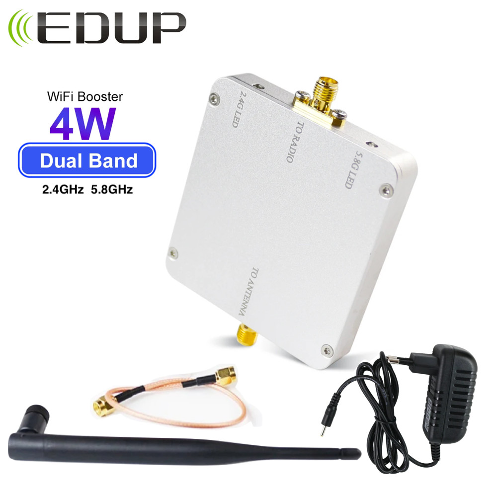 Edup 4W Wifi Signal Booster 5.8Ghz 2.4Ghz Wifi Repeater Wireless Router Wifi Signal Booster Extender