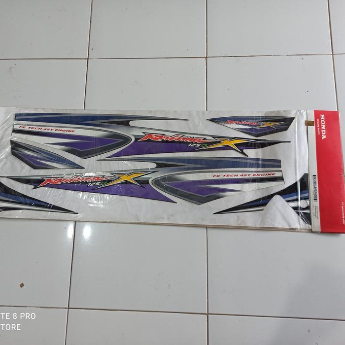 Striping Stiker Honda Karisma X 125 2005 Hitam Ungu Violet Original