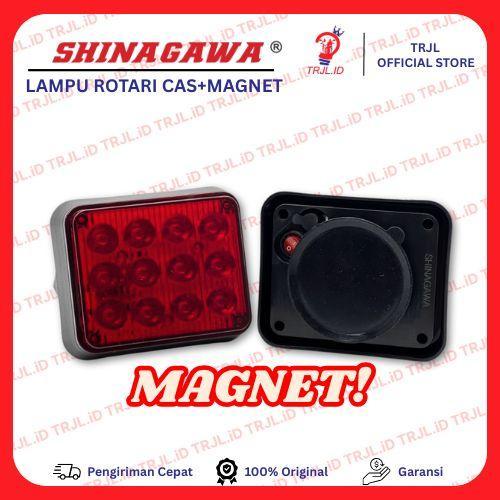 LAMPU ROTARI MAGNET RECHARGEABLE EMERGENCY LIGHT FLASH SHINAGAWA TRUK MOBIL RUMAH DAPAT DI TEMPEL