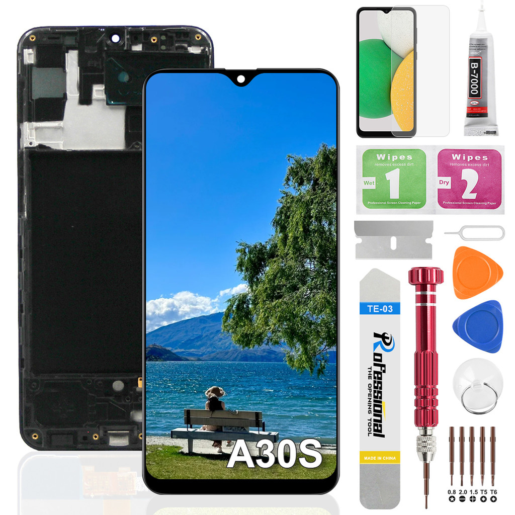 6.4'' AMOLED for Samsung Galaxy A30s LCD Display Touch Screen Digitizer Assembly for Samsung A30S