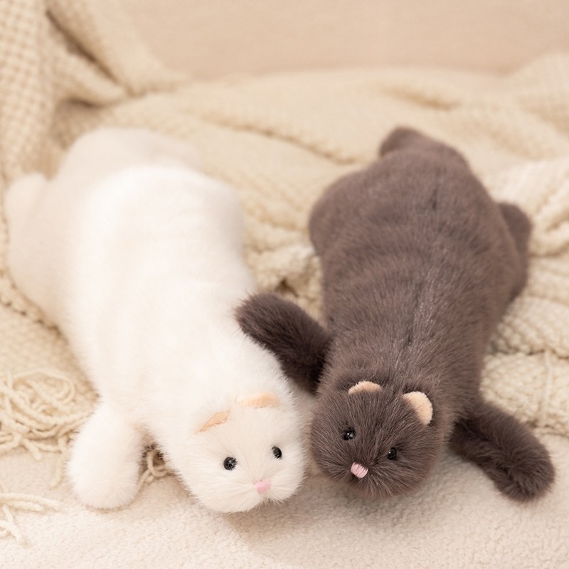 Cute Small Animal Ferret Plush Toy Lying Down Posture Lifelike Ferret Doll Stuffed Animal