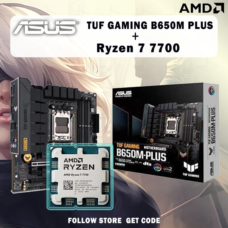 New AMD Ryzen 7 7700 R7 7700 CPU+TUF GAMING B650M PLUS motherboard M-ATX AMD B650 DDR5 memory slot A