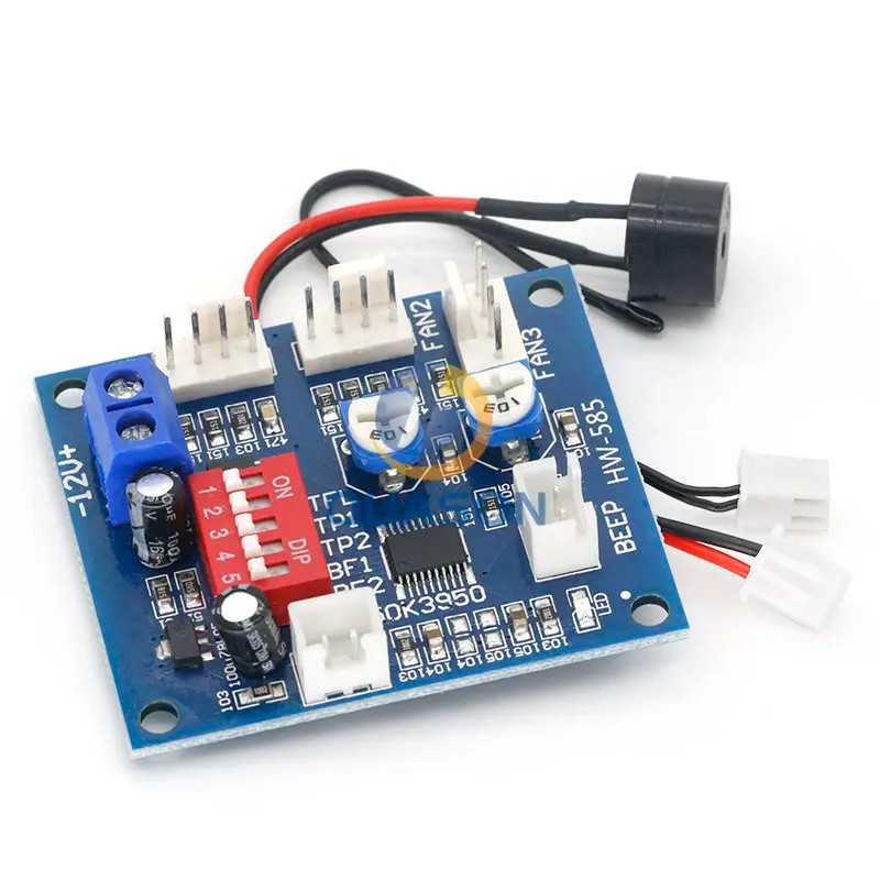 Dc 12V 5A Pwm Pc Cpu Fan Temperature Control Speed Controller Module Buzzer High-Temp Alarm Ntc B