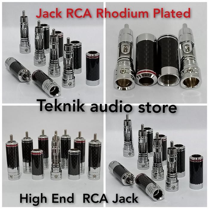 Jack Rca Rhodium Plated Model Carbon- High End Series Murah