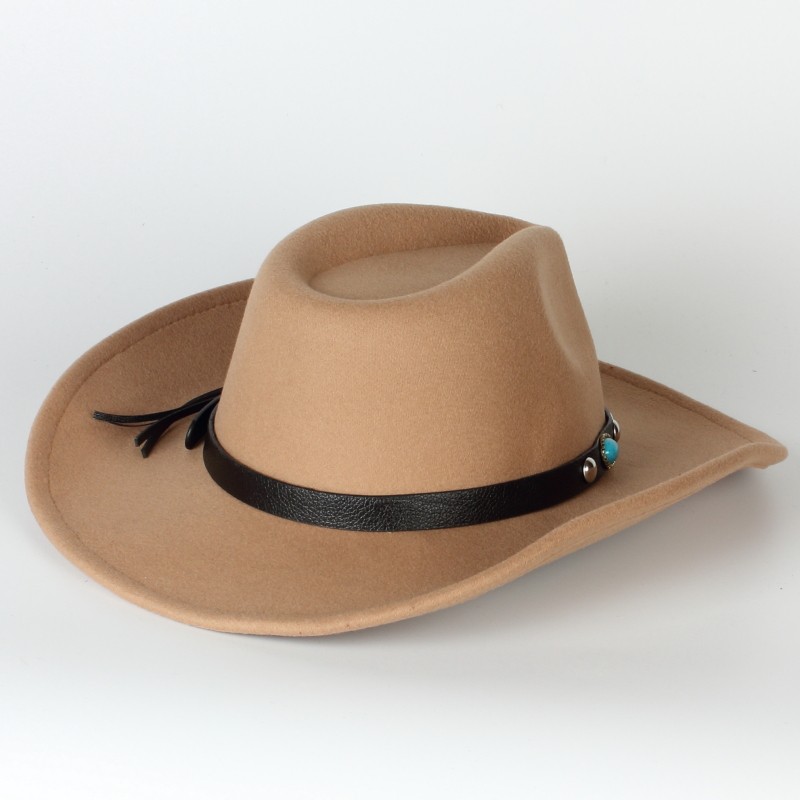 High Quality Best Selling Vintage Stone Brown Red Couple Fedora Women Party Wester Cowboy Hat