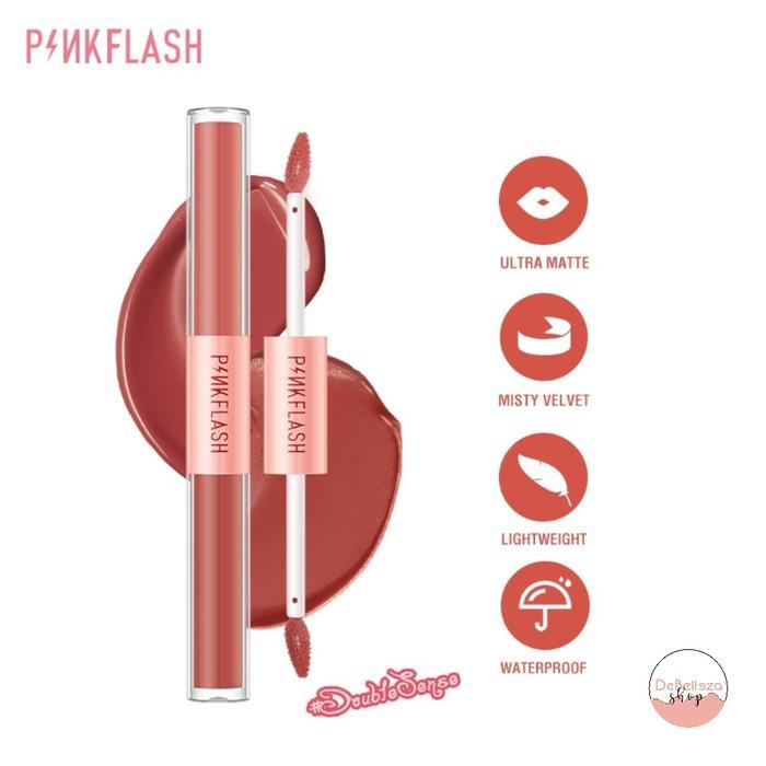 187z- Pinkflash Pf L13 Duo Lipgloss 2 In 1 Dual-Ended Lipcream Ombre