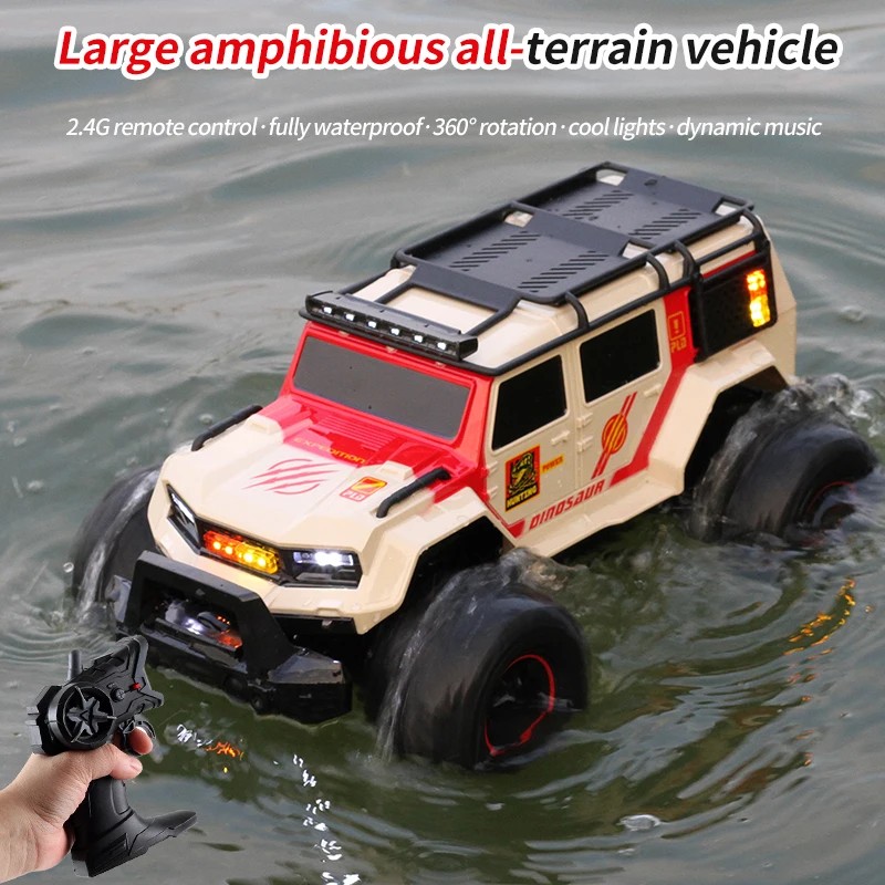 2 In1 4Wd RC Stunt Car Waterproof Remote Control Climbing Vehicle Amphibious Off-Road Truck Electric