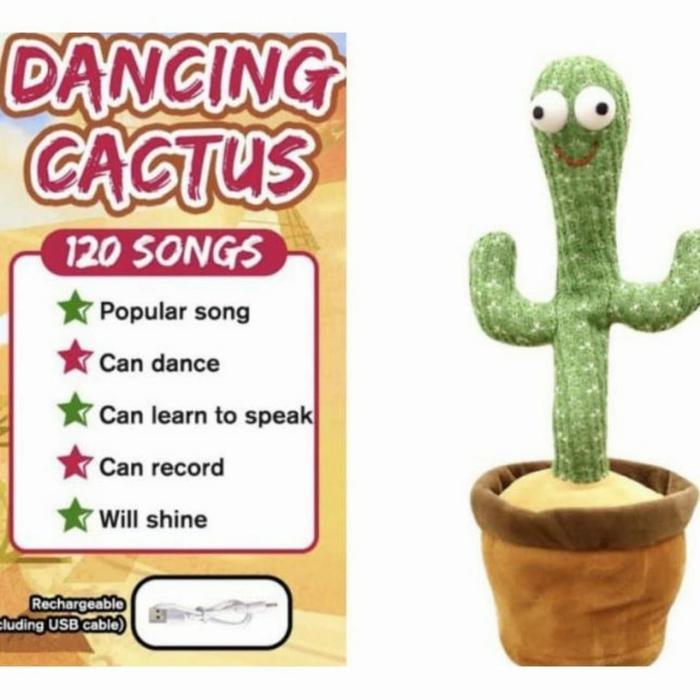 Mainan Boneka Kaktus Joget Cactus Dance Menari Dancing Bicara
