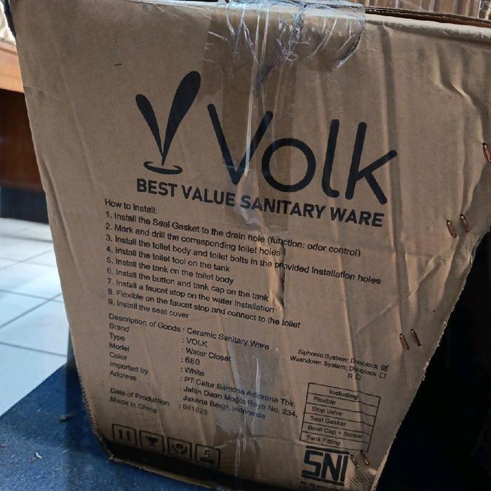 Kloset Duduk Volk Monoblok Type 680 Putih