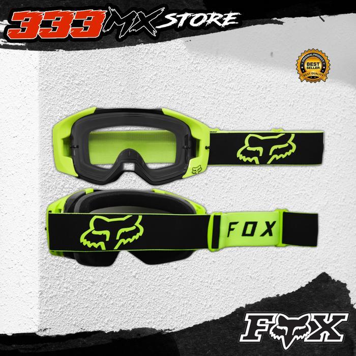Goggle Fox Vue Stray Yellow Black Kacamata Fox Trail Yellow Original