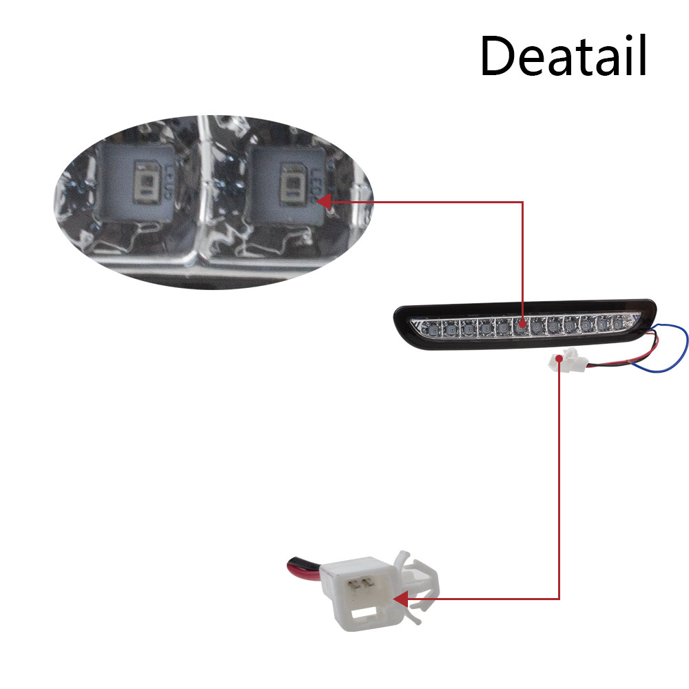 Car Led High-Mount Stop Lamp Rear Tail Brake Light Red White For Toyota Hiace 2005-2013