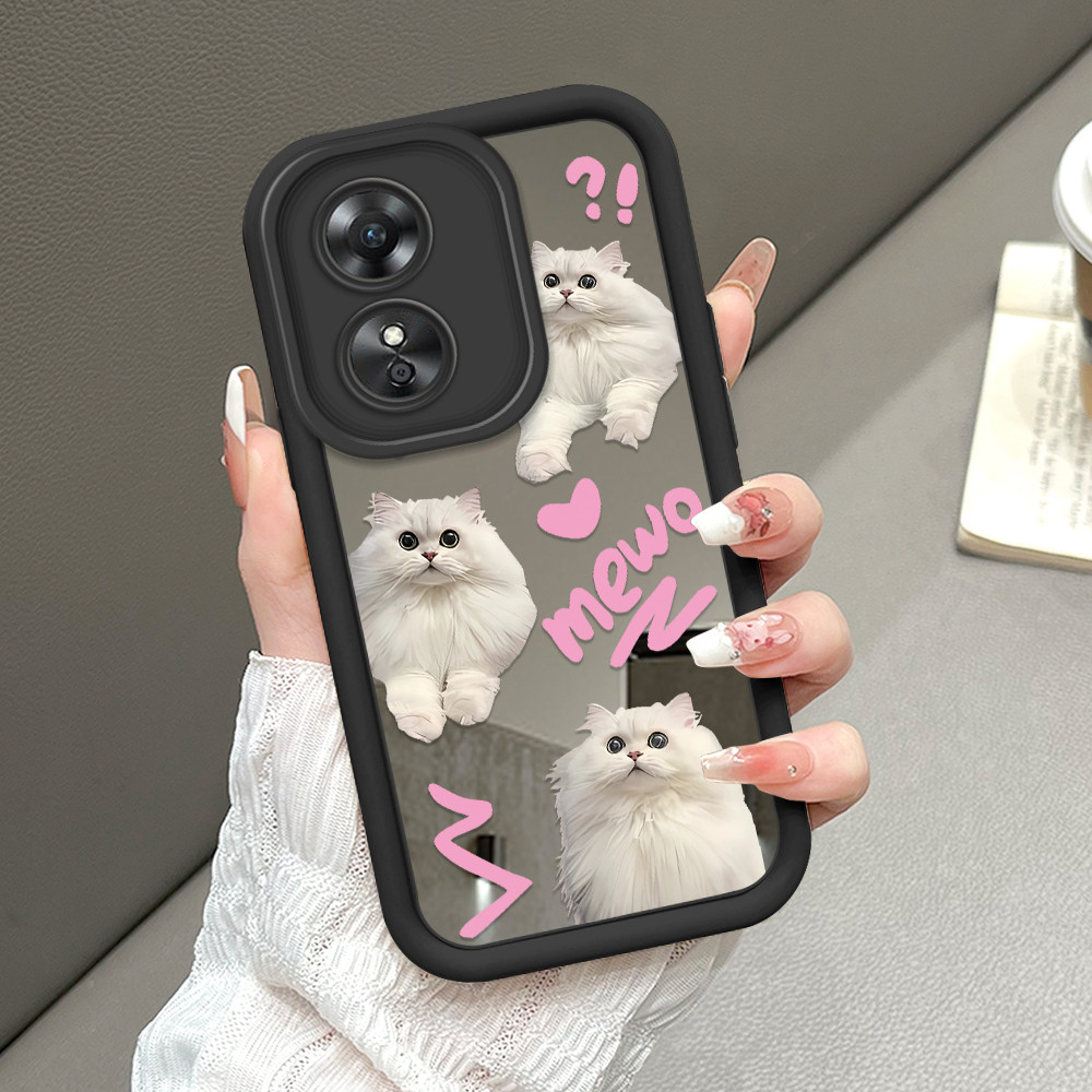 Casing Hp Untuk OPPO A17 A17K Soft Cover Cute Cat Mode Sofcase JZ TY ID42 1012 Cassing