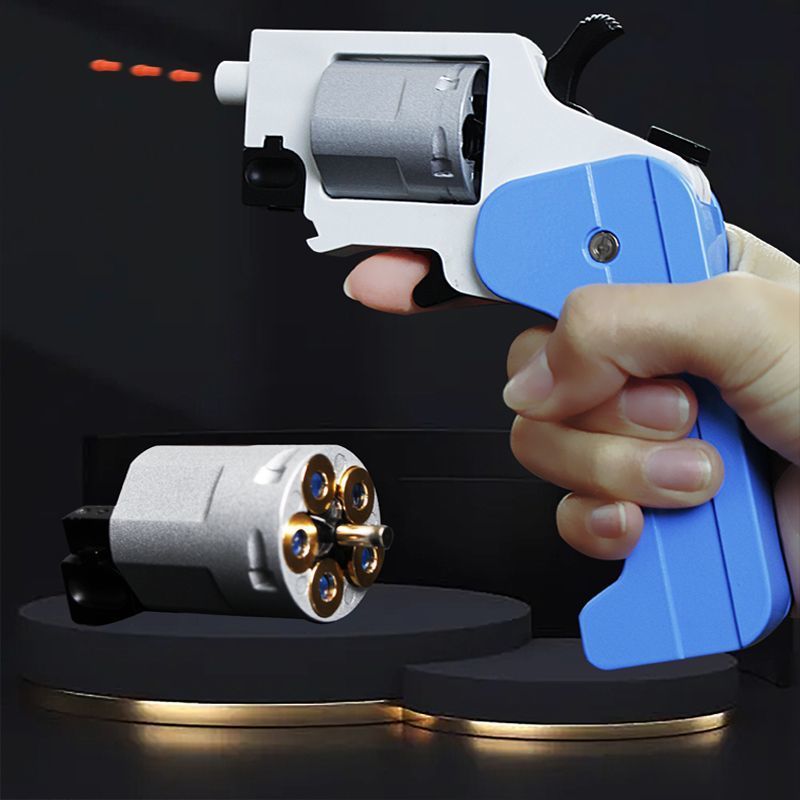 New Revolver Gun Pistol Phantom Deformation Folding Soft Bullet Gun Metal Blaster Model For Adults C