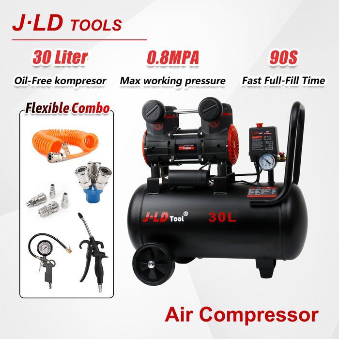 JLD Mesin Kompresor Angin 30L Kompresor Listrik mini lengkap 1100W Air Compressor 0.8MPa Kompresor