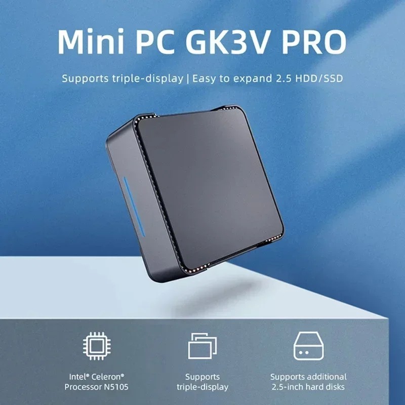 SZBOX GK3V PRO Mini PC N5105/N95/N100/J4125 DDR4 SSD WIFI BT Windows 11 Pro Gaming Computer 4K 60Hz 