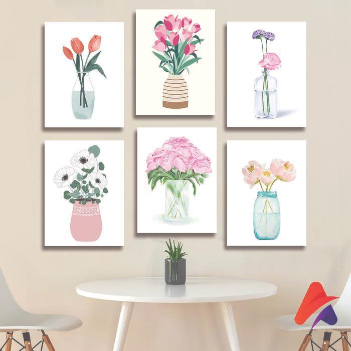HIASAN DINDING GAMBAR BUNGA VAS AESTHETIC PAJANGAN KECIL UKURAN (15X20) WALL DECOR HIASAN DINDING