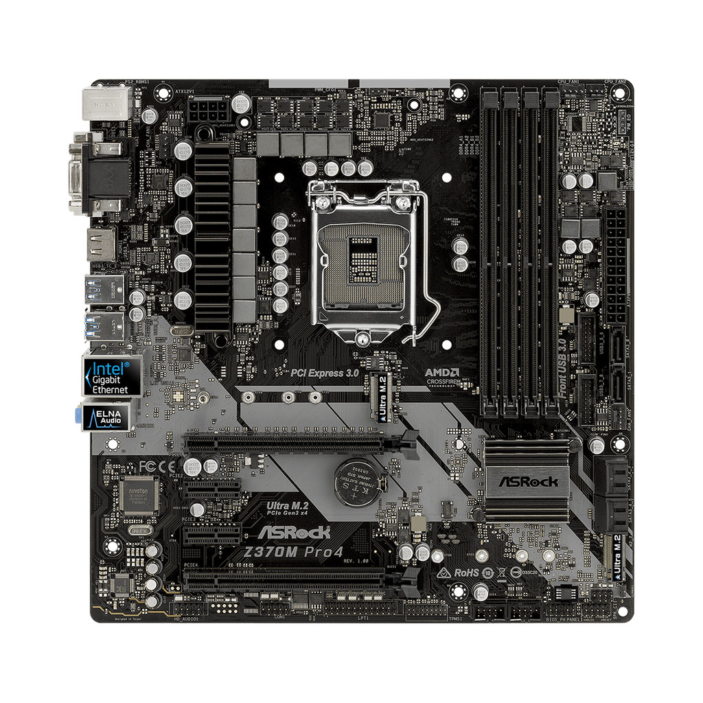 1151 Motherboard Z370 ASRock Z370M Pro4 LGA 1151 Intel Z370 PCI-E 3.0 DDR4 64GB M.2 USB3.1Micro ATX 