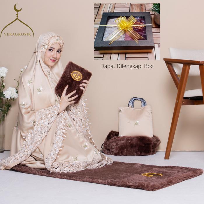 1ysl- Full Set Mukena Dewasa Syafira Sajadah Travel Alquran Bulu