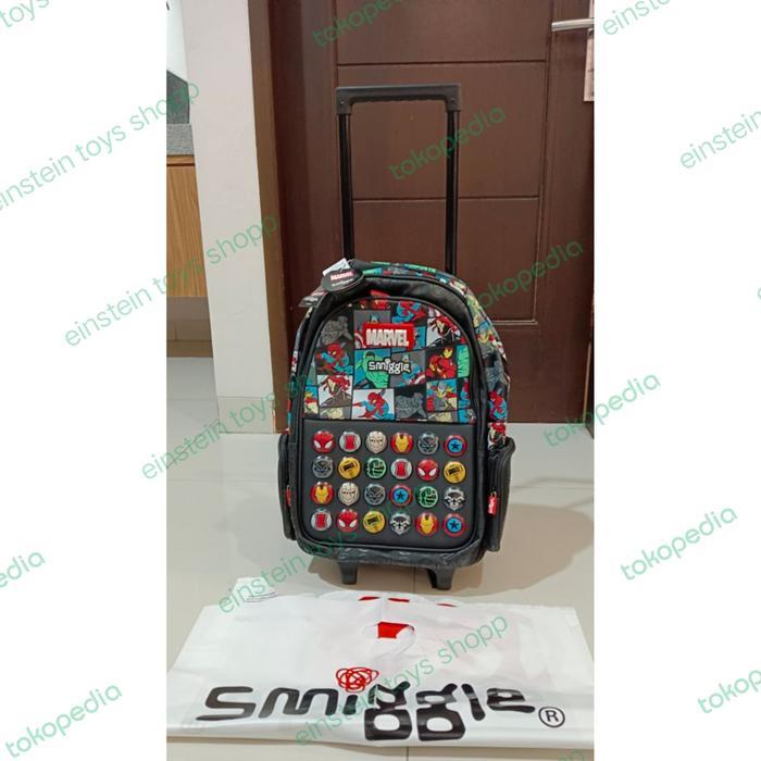 Smiggle Trolley Avengers Backpack/Ori/Kado/Tas Koper Anak Laki