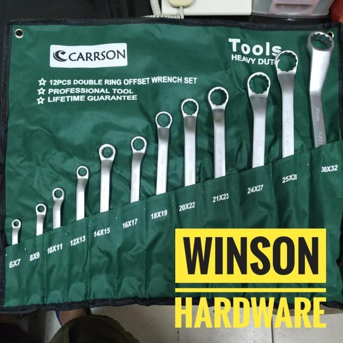 Kunci Ring Set 12 pc Carrson 6 - 32 mm Double Ring Offset Wrench 12pc (6-32mm)