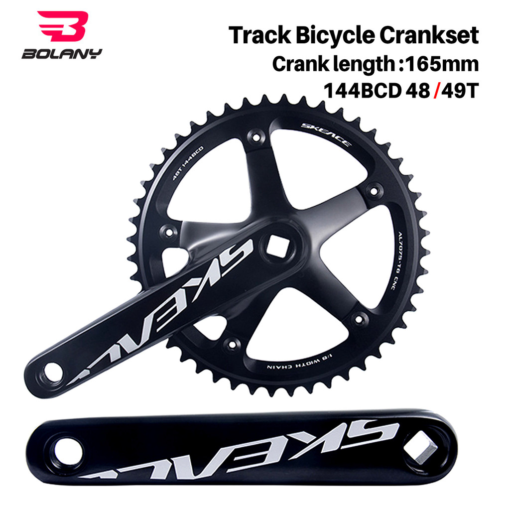Skeace Crankset 144Bcd Mountain Hole Crank Aluminum Alloy Single Speed Crank Chainwheel 165Mm 49T