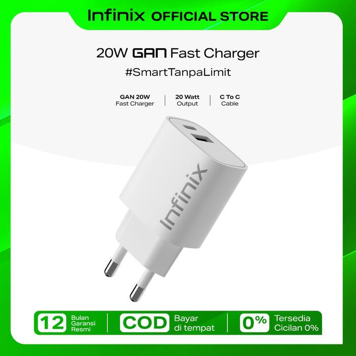 Infinix Charger Kit XC20 - 20W Gan Charger - Type C to C - Charger HP Android - Charger Infinix