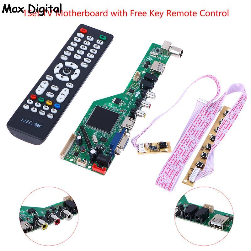1Set LCD TV Motherboard Drive Board RR52C.03A Supports DVB-T DVB-T2 with Free Key Remote Control