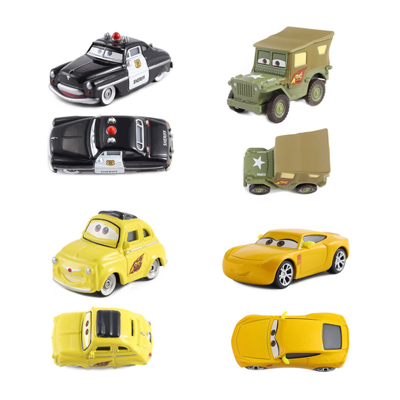 Disney Pixar Car Lightning Mcqueen Mini Dr. Damage Arvy Mater Sarge Sherlff Luigi Alloy Diecast Car