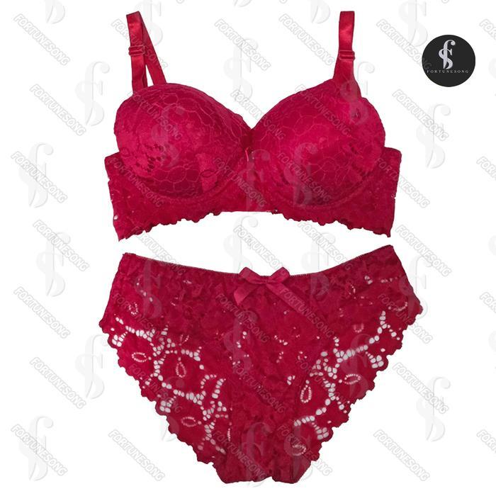 havr- [Pilih Warna] Bra Set (Bra+Cd) Kawat, Busa Tebal/Bra Set Seserahan/Bra Set Brukat