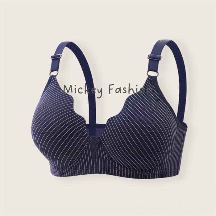 havr- Bra Push Up Wanita Cup B-C Tanpa Kawat Busa Tipis Setrip