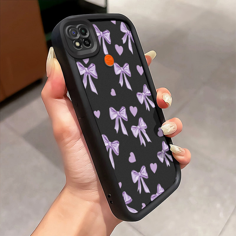 Casing Hp Xiaomi Redmi 9C Redmi 9C NFC Redmi 10A POCO C31 Case Casing Kupu-kupu ungu pola HP Kasing 