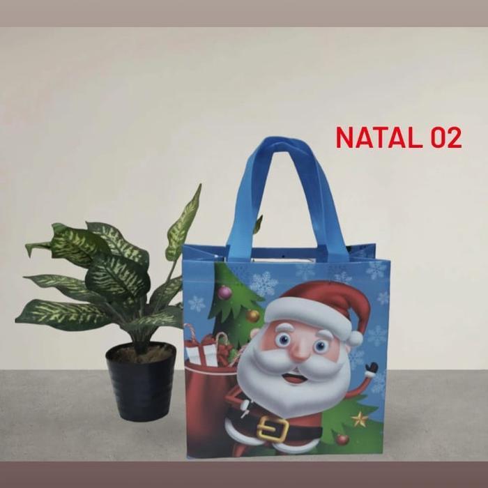 +++++] Tas Kain Box Motif Natal / Spunboond Motif Natal Merry Christmas