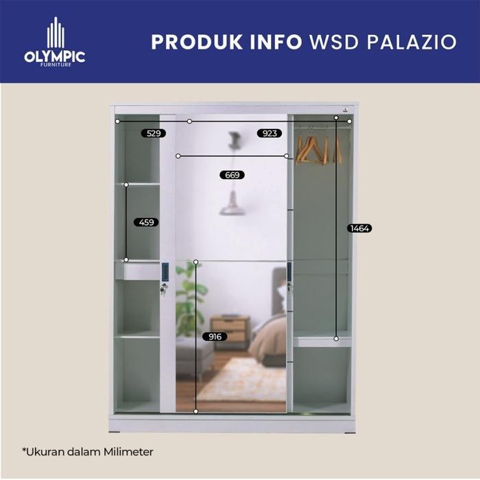 Olympic Lemari Pakaian Sliding / Lemari Baju Sliding