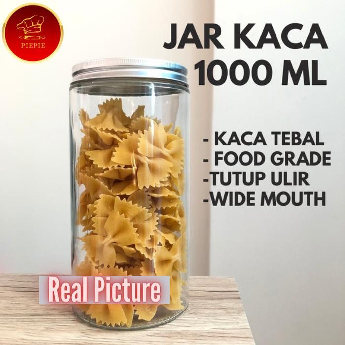 Toples Jar Kaca 1 Liter / Glass Jar 1000 ml tutup aluminium