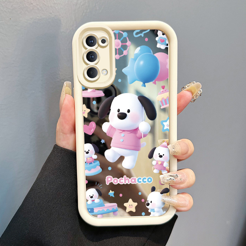 Casing Hp OPPO Reno 4 4G Reno4 Reno 4 5G Case HP Casing pola Beruang Kuning Kecil Kasing cermin Cesi