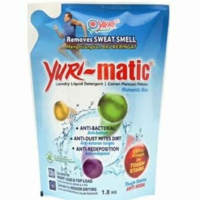 Top Yuri matic romantic blue deterjen cair 1,8 kg