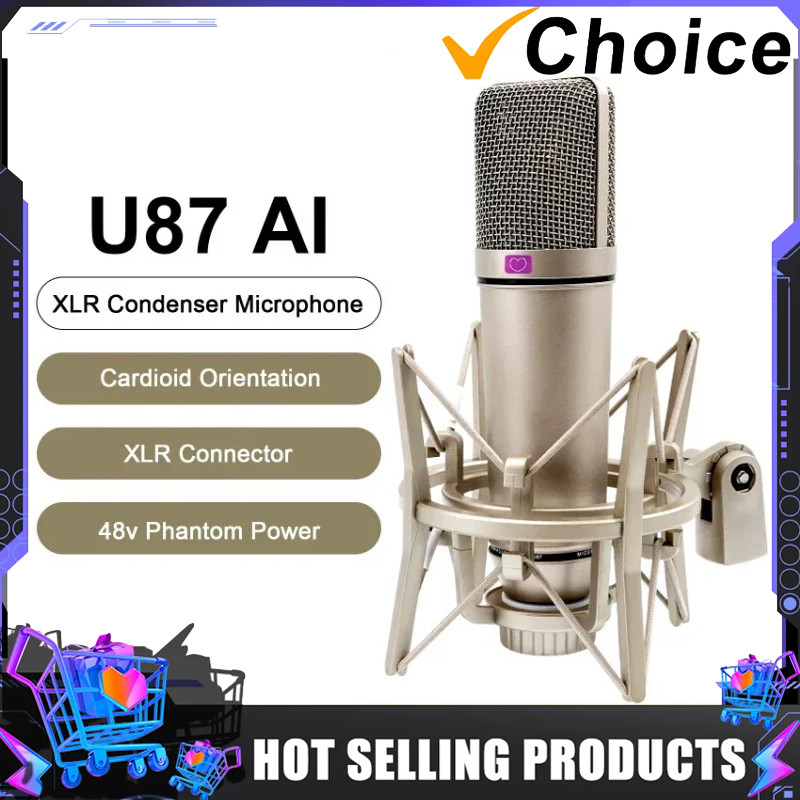 U87 Ai Xlr Condenser Microphone Professional Cardioid Studio Mic For Recording Podcasting Voice Over
