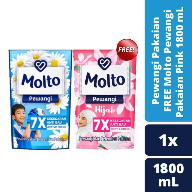 jwyw- Molto Pewangi Blue 1800Ml Free Molto Softener Floral Shower 1800Ml