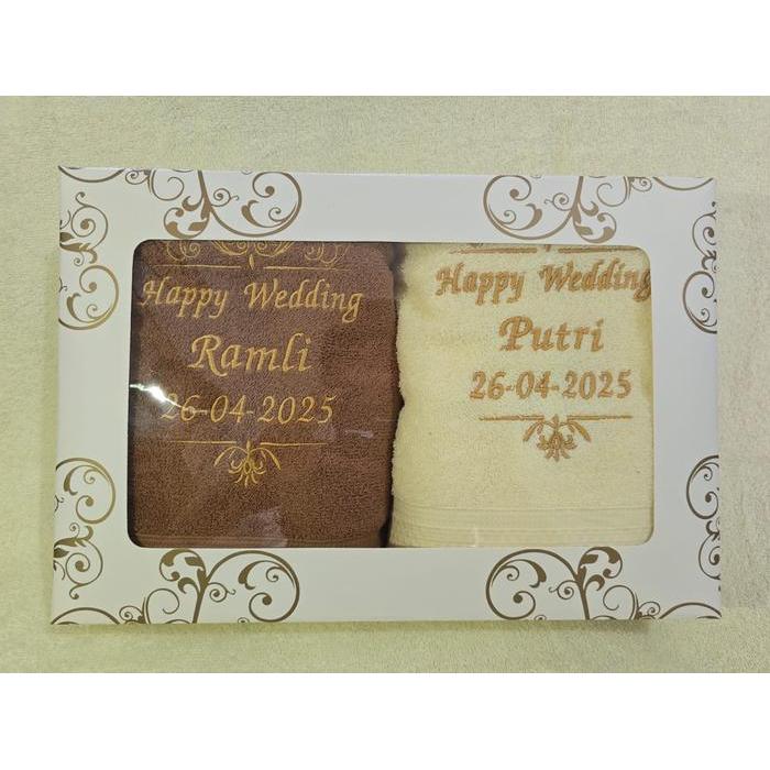 Ray Co - Handuk Couple Bordir Nama Plus Box