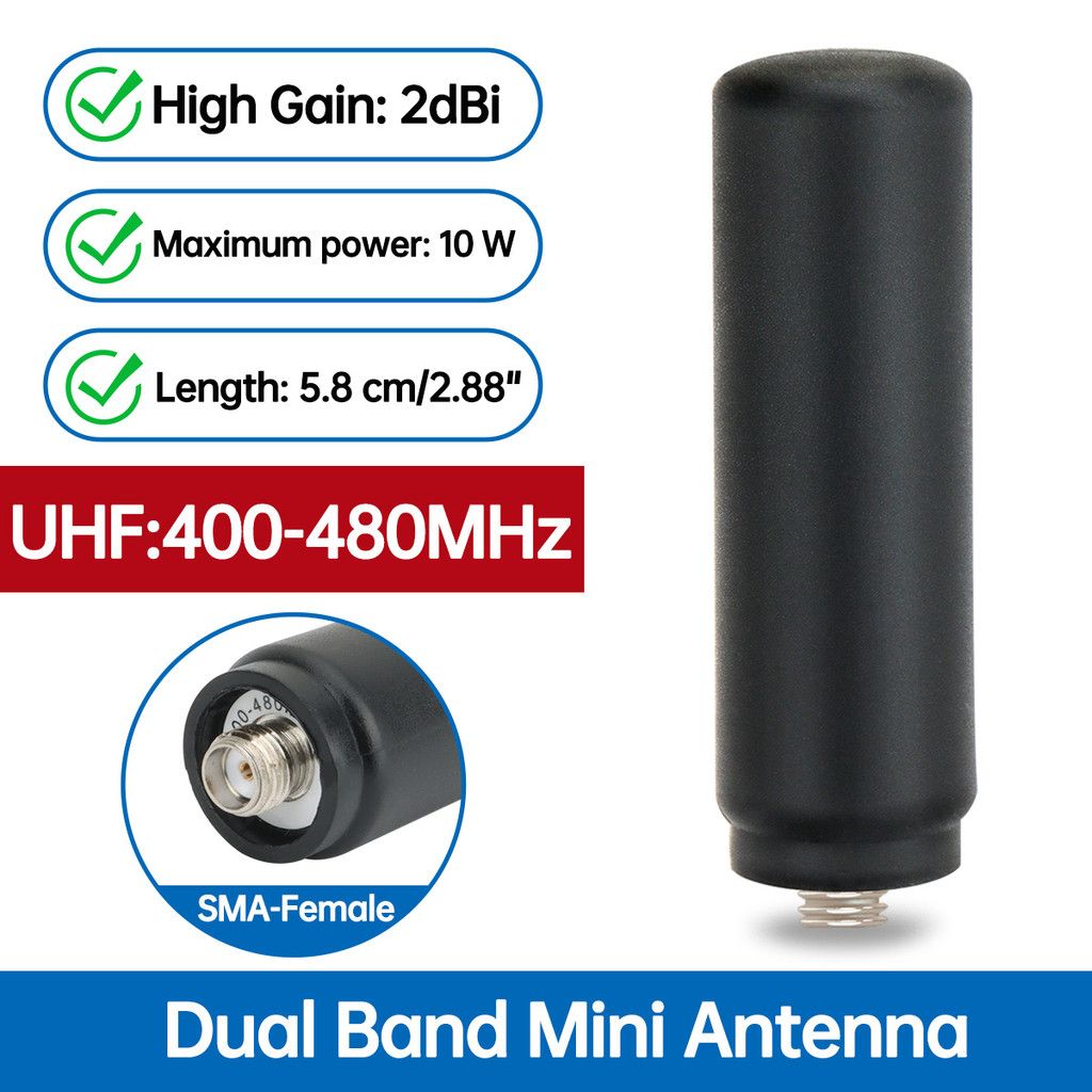 Abbree Mini Antenna Sma-Female Uhf 400-480Mhz Short Small Antenna Walkie Talkie For Baofeng Bf-888S