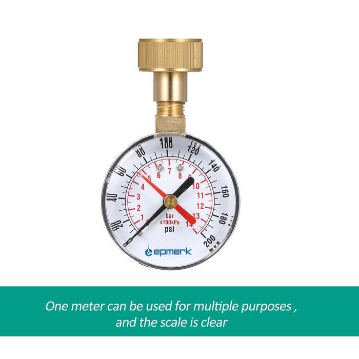 Pressure Gauge Lepmerk 2- 1/2'' Pressure Gauge Water Pressure Test Gauge 3/4'' Female Hose Thread
